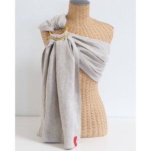 Sakura Bloom Ring Sling Baby Carrier in Flax